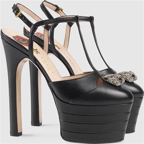 clear gucci heels|Gucci heels platform.